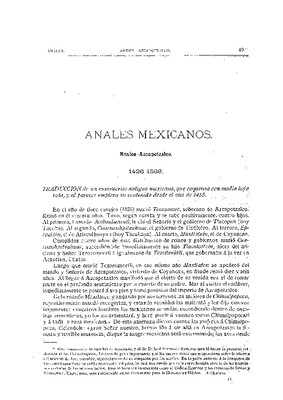 Anales mexicanos México-Azcapotzalco (1426-1589)