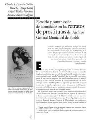 Ejercicio y construcción de identidades en los retratos de prostitutas del Archivo General Municipal de Puebla