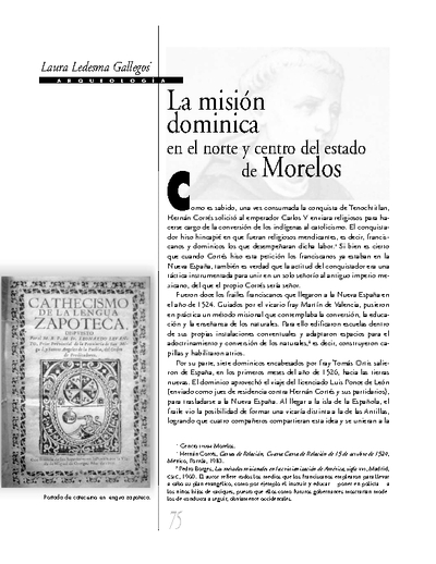 La misión dominica en el norte y centro del estado de Morelos