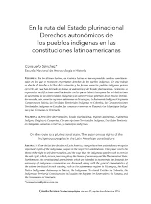 En la ruta del Estado plurinacional. Derechos autonómicos de los pueblos indígenas en las constituciones latinoamericanas