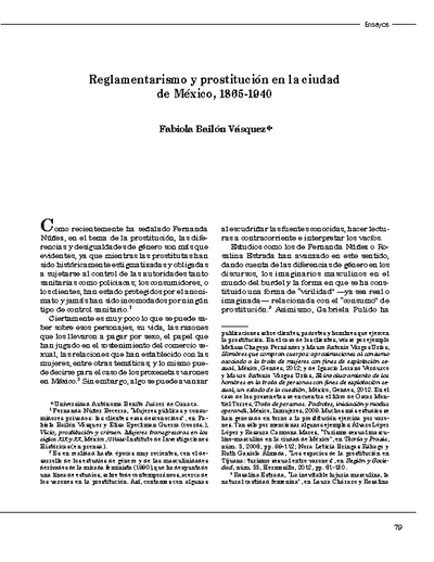 Reglamentarismo y prostitución en la ciudad de México, 1865-1940