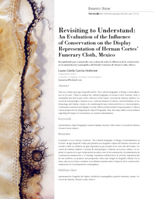 Revisiting to Understand: An Evaluation of the Influence of Conservation on the Display Representation of Hernan Cortes’ Funerary Cloth, Mexico