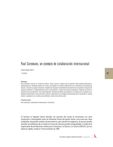 Paul Coremans, un ejemplo de colaboración internacional