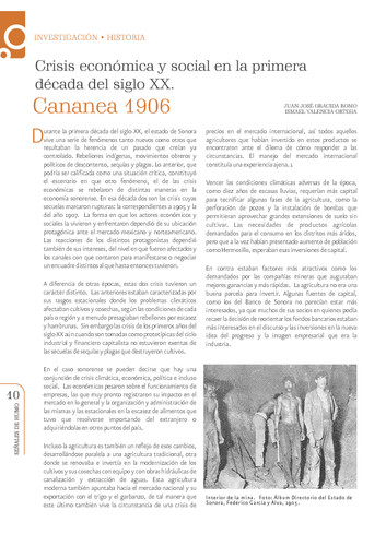 Crisis económica y social en la primera década del siglo XX. Cananea 1906