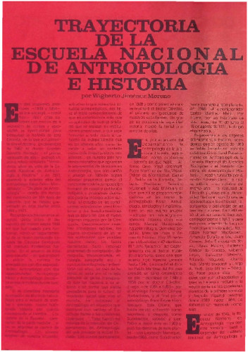 Trayectoria de la Escuela Nacional de Antropología e Historia