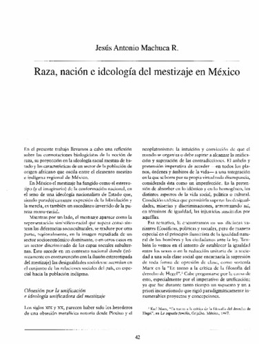 Raza, nación e ideología del mestizaje en México