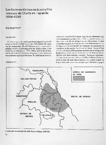 Los factores étnicos en la rebelión totonaca de Olarte en Papantla (1836-1838)