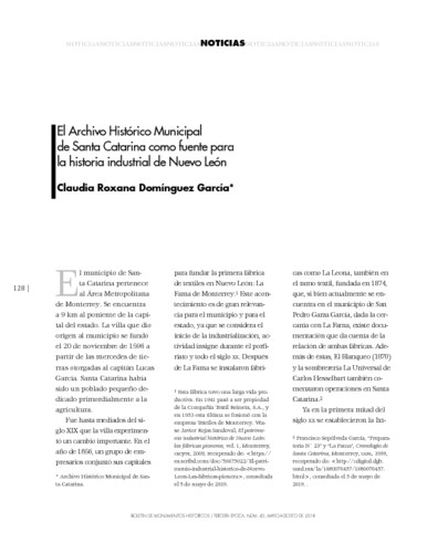 El Archivo Histórico Municipal de Santa Catarina como fuente para la historia industrial de Nuevo León