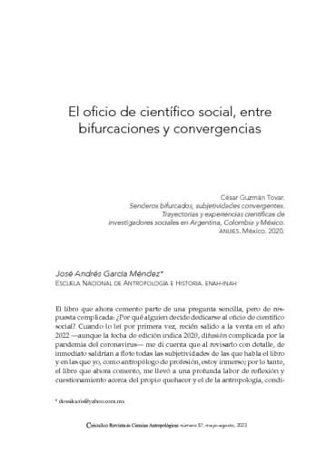 El oficio de científico social, entre bifurcaciones y convergencias