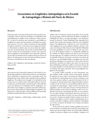 Licenciatura en Lingüística Antropológica en la Escuela de Antropología e Historia del Norte de México