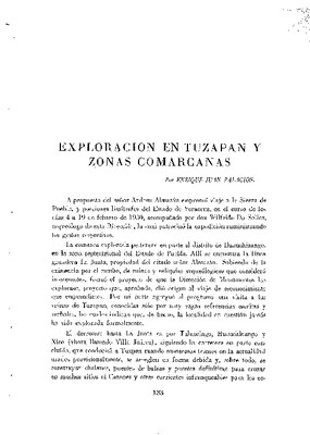 Exploraciones en Tuzapan y zonas comarcanas.