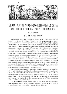 ¿Quién fue el verdadero responsable de la muerte del general Vicente Guerrero?