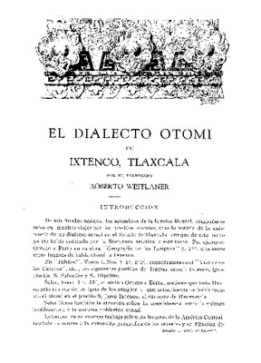 El dialecto otomí de Ixtenco, Tlaxcala.