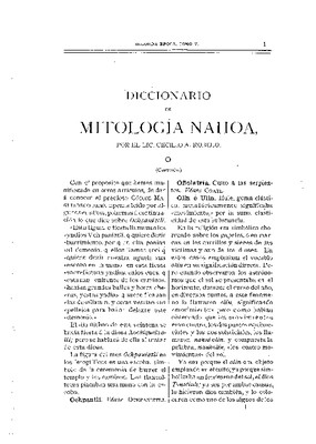 Diccionario de mitología nahoa, con un suplemento.
