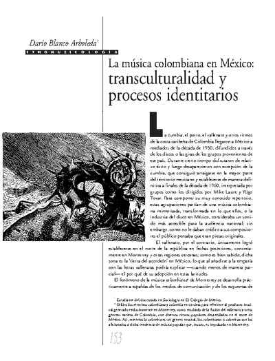 La música colombiana en México: transculturalidad y procesos identitarios