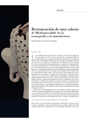 Restauración de una cabeza de Mictlantecuhtli: de la iconografía a la manufactura