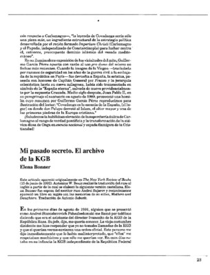 Mi pasado secreto. El archivo de la KGB