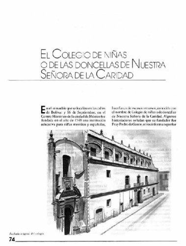 El Colegio de niñas o de las doncellas de Nuestra Señora de la Caridad