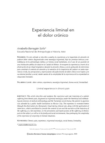 Experiencia liminal en el dolor crónico