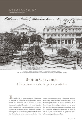 Benita Cervantes coleccionista de tarjetas postales