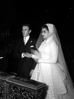 Rafael Jocke Izaguirre y Ofelia Lieja Marsh durante su matrimonio religioso