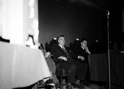 Banqueros en el estrado durante la convención bancaria en Jalisco