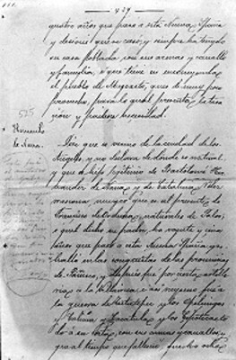 Declaración de Hernando de Nava, manuscrito