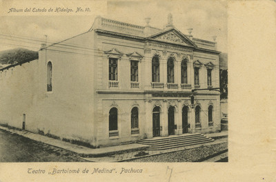 Vista lateral del Teatro Bartolomé de Medina, tarjeta postal