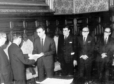 Diplomáticos visitan al presidente Gustavo Díaz Ordaz en Palacio Nacional