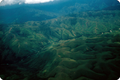 Vista aerea de la cordillera andina,