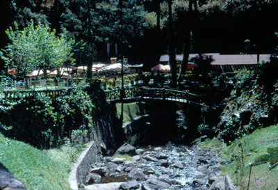 Vista de puente y rio al interior de parque