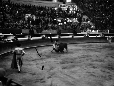 Carranza ejecuta una verónica durante una fiesta brava