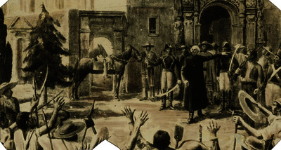 Miguel Hidalgo aregando a los soldados el 16 de Septiembre de 1810, litografía