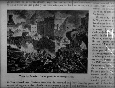 Toma de Puebla, grabado