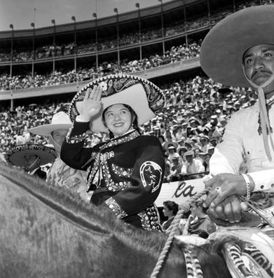 Charros a caballo durante el festival organizado por la Asociación Nacional de Charros