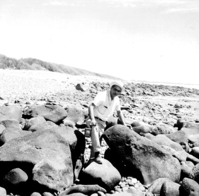 Hombre en los petroglifos de Las Labradas, reprografía