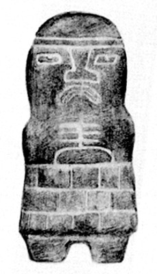 Escultura prehispánica antropomorfa, reprografía