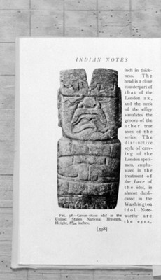 Ilustración de hacha Olmeca, reprografía