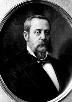 "Gabino Barreda", retrato al óleo, reproducción