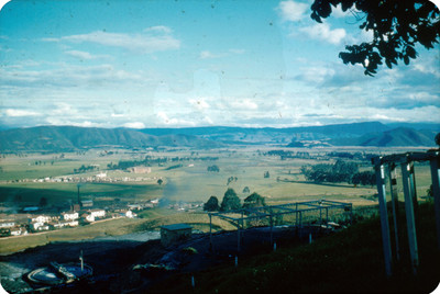 Vista de casas en el campo