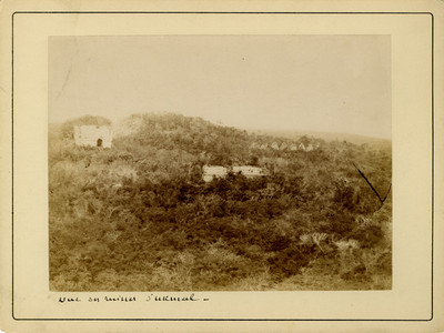 Vista de las ruinas de Uxmal, "Vue du ruines d'uxmal"