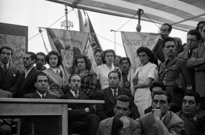 Funcionarios durante la colocación de la primera piedra de Ciudad Universitaria