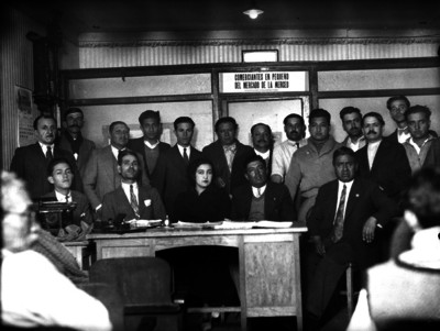 Reunión de comerciantes del mercado de la Merced