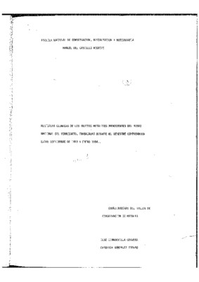 Historias clínicas de los objetos metálicos procedentes del Museo Nacional del Virreinato, trabajadas durante el semestre comprendido entre septiembre de 1993 a enero 1994 
