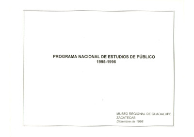 Programa Nacional de Estudios de Público 1995-1998