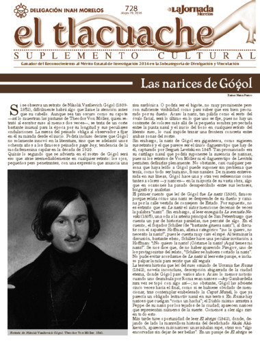 El Tlacuache Núm. 728 (2016)