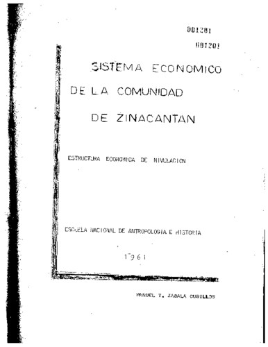 Sistema económico de la comunidad Zinacantán
