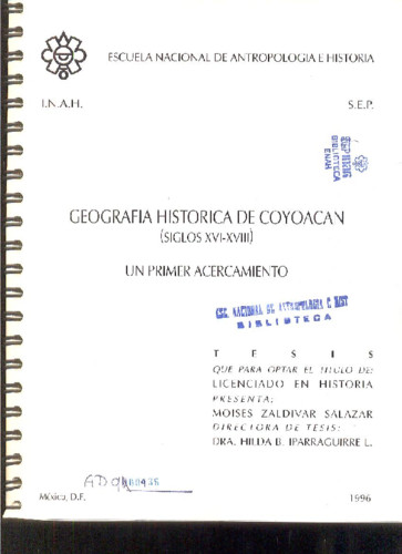 Geografía histórica de Coyoacán, siglos XVI-XVIII