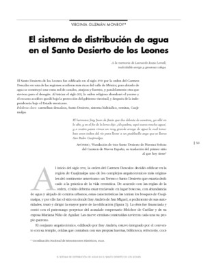 El sistema de distribución de agua en el Santo Desierto de los Leones