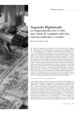 Segundo Diplomado en Arqueometría (IIA-UNAM): una visión de conjunto entre las ciencias naturales y sociales